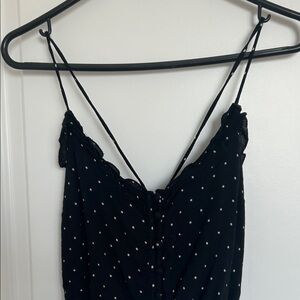 Abercrombie & Fitch Black and White Spotted Crop Top